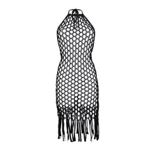 Carregar imagem no visualizador da galeria, Product Front: Rio De Sol Midi Dress Black Serena Dress