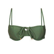 Carregar imagem no visualizador da galeria, Product Front: Rio De Sol Soutien Top Shimmer-Croco Balconet-Tie