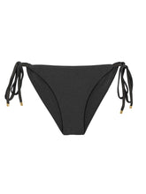 Carregar imagem no visualizador da galeria, Product Front: Rio De Sol Calcinha Bottom Shimmer-Black Cheeky-Tie-Gold
