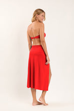 Carregar imagem no visualizador da galeria, Model Back: Rio De Sol Saia Rouge Long-Skirt-Knot
