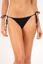 Carregar imagem no visualizador da galeria, Gallery: Rio De Sol Calcinha Bottom Shimmer-Black Cheeky-Tie-Gold
