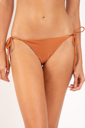 Gallery: Rio De Sol Calcinha Bottom Shimmer-Nocciola Cheeky-Tie-Gold