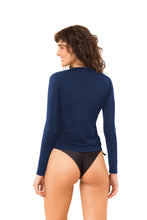 Carregar imagem no visualizador da galeria, Model Back: Rio De Sol Soutien Navy Rash-Guard
